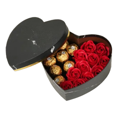 Black Heart Shape Soap Box - Red