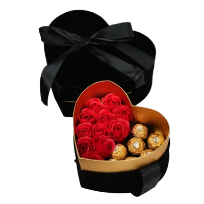 Luxury Heart Shape Soup Rose - Red