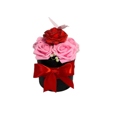 Red and Pink Foam Cylinder Roses